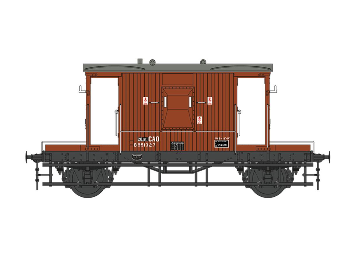 Dapol 7F-200-018 20t Brake Van CAO BR Bauxite B951327, O Gauge *PRE ORDER £81.56 *