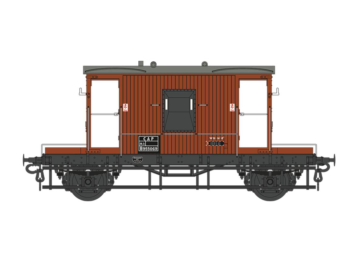 Dapol 7F-200-020 20t Brake Van CAP BR Bauxite B955069, O Gauge *PRE ORDER £81.56 *