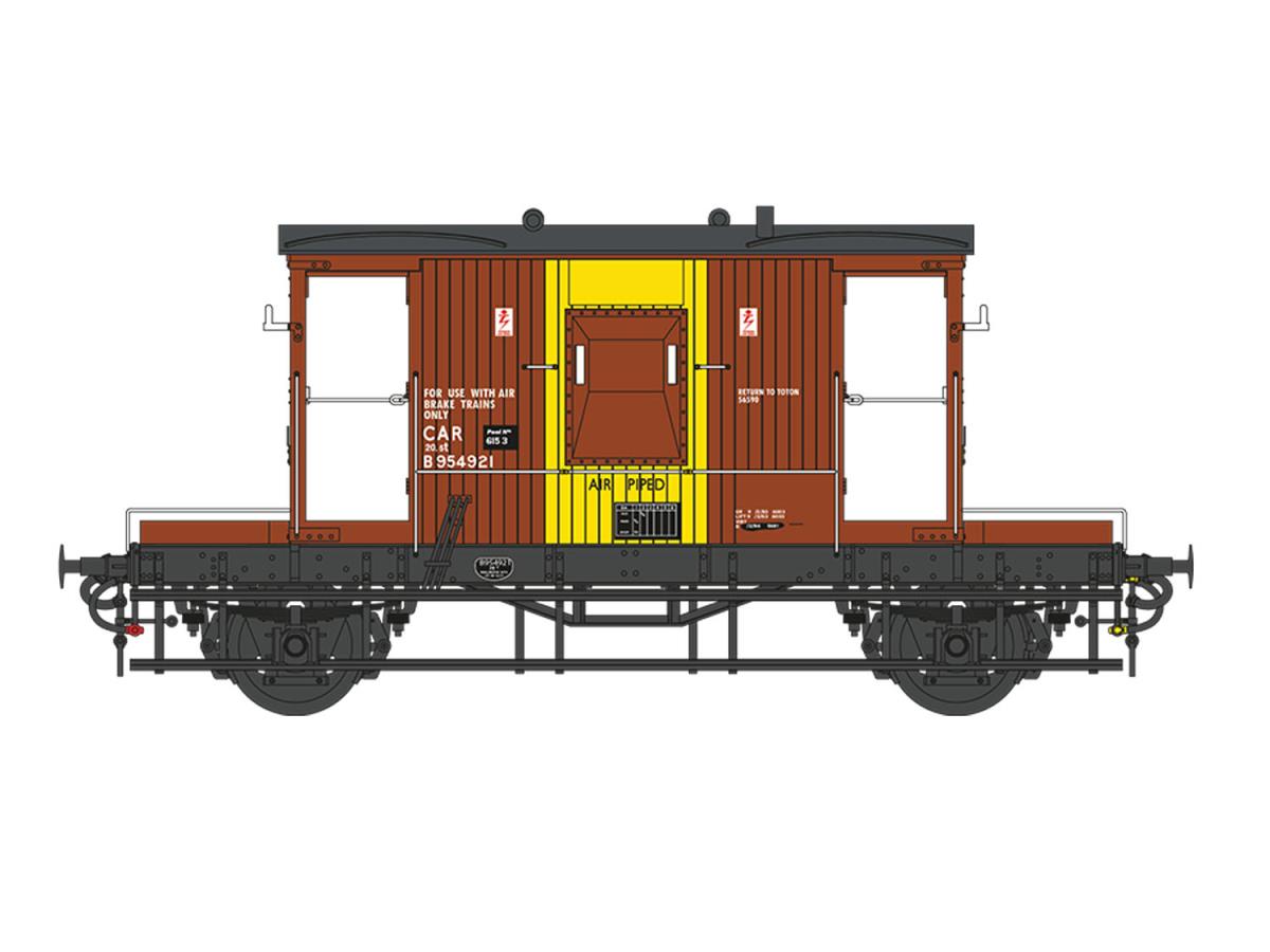 Dapol 7F-200-021 20t Brake Van CAR BR Bauxite B954921, O Gauge *PRE ORDER £81.56 *