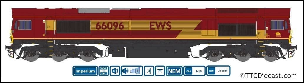 Dapol 2D-066-002S Class 66 096 EWS Red/Gold (DCC-Sound) N Gauge *PRE ORDER £247.86*