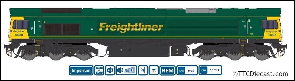 Dapol 2D-066-003D Class 66 531 Freightliner Original (DCC-Fitted) N Gauge *PRE ORDER £174.51*