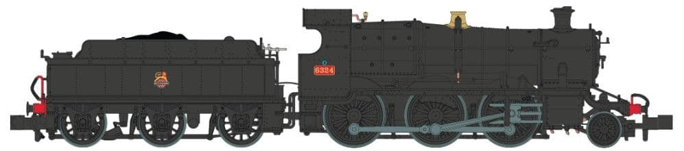 Dapol 2S-043-004D 43xx 2-6-0 Mogul 6324 BR Early Black (DCC-Fitted), N Gauge *PRE ORDER*