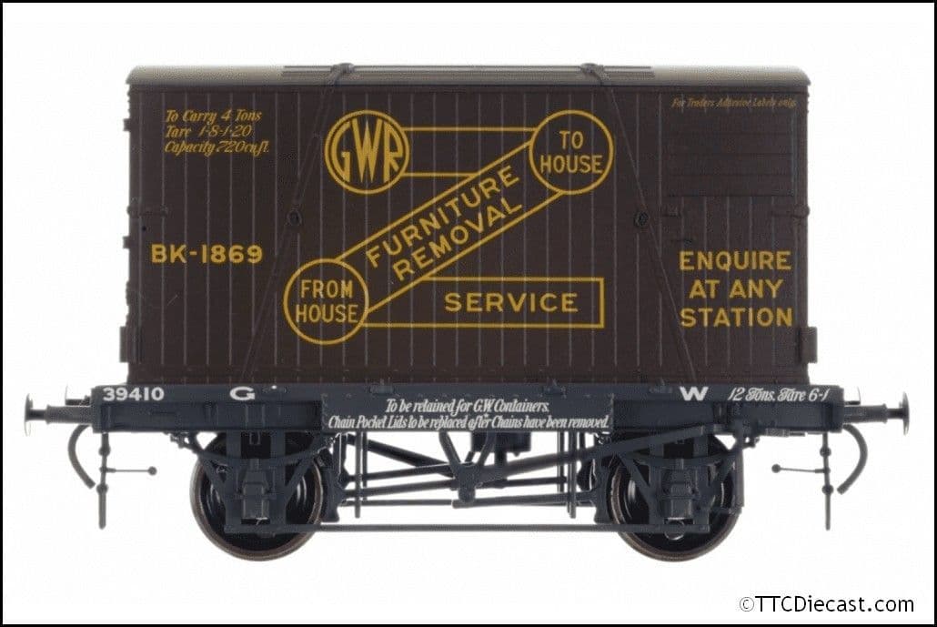 Dapol 7F-037-007 GWR Conflat 39410 BK2 Choc Ctner BK-1869 Furniture Removal, O Gauge