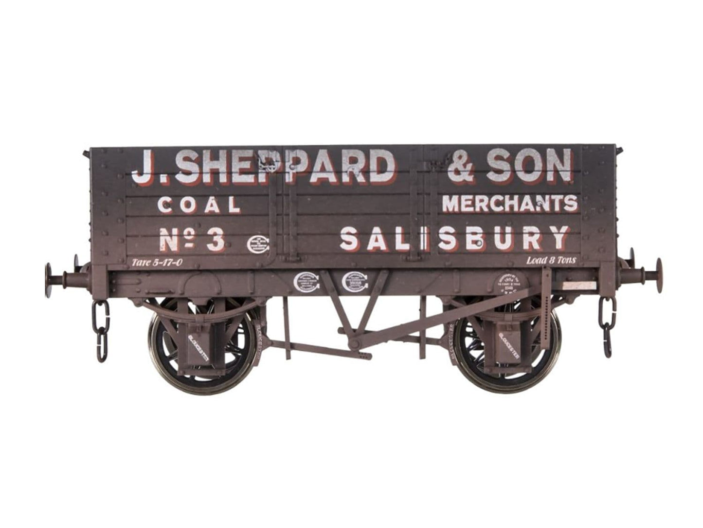 Dapol 7F-052-010W 5 Plank Wagon 9' Wheelbase J Sheppard No.3 Weathered O Gauge
