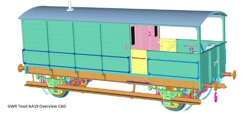 Dapol 7F-300-008 Toad 20t Brake Van (Diagram AA21) GWR Bauxite W17445, O Gauge