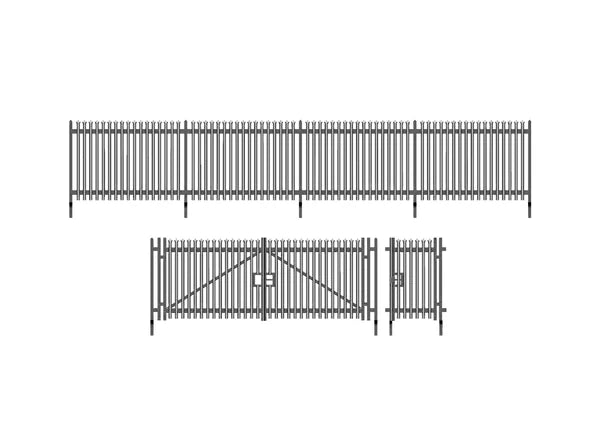 Wills SSM316 Modern Palisade Fencing with Gates (1460mm, plus 2 x gates)