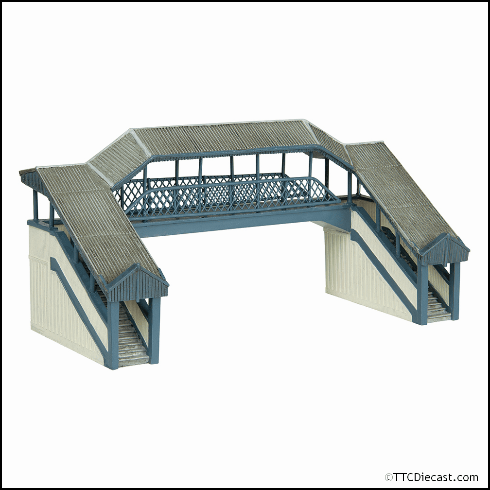 Scenecraft 42-020B Covered Metal Footbridge Blue & Cream N Gauge