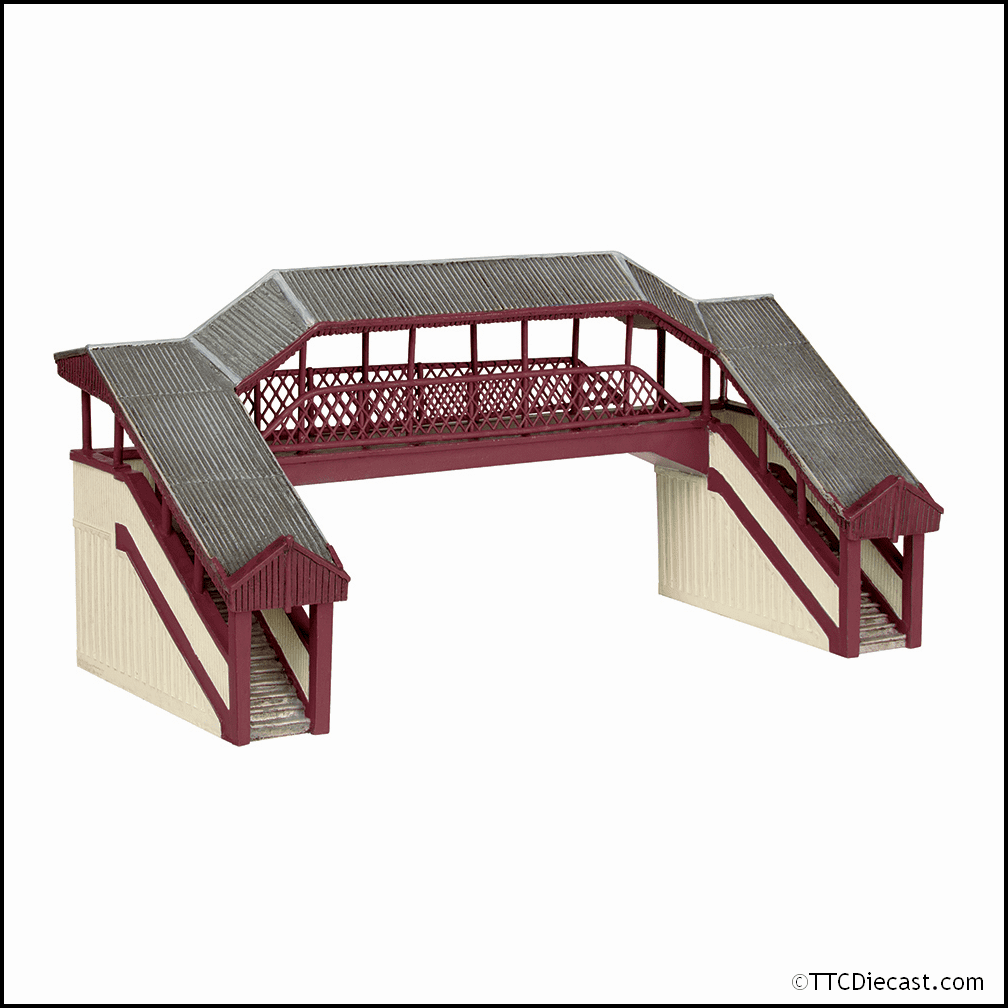 Scenecraft 42-020R Covered Metal Footbridge Red & Cream N Gauge