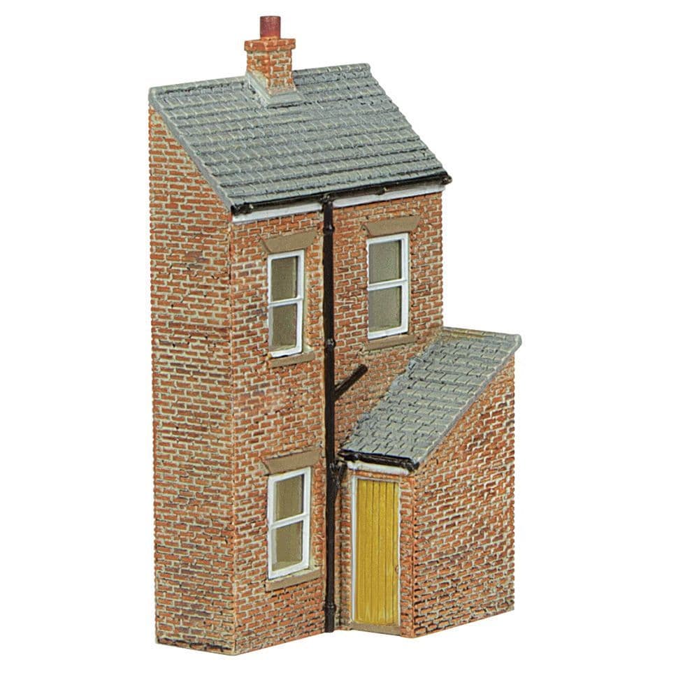 Scenecraft 42-0216Y Low Relief Rear Of Terrace - Left Hand, Yellow Door N Gauge