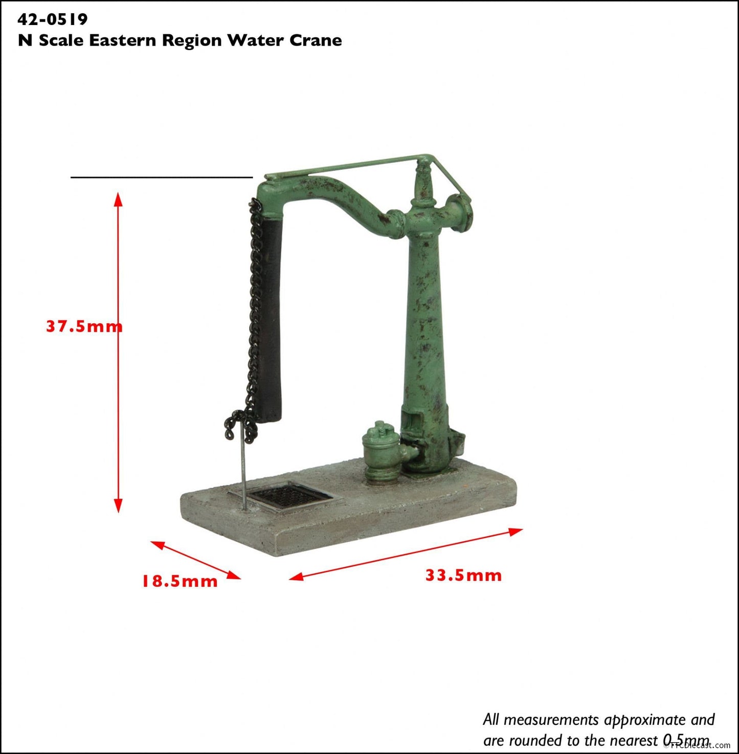 Scenecraft 42-0519 Eastern Region Water Crane - N Gauge