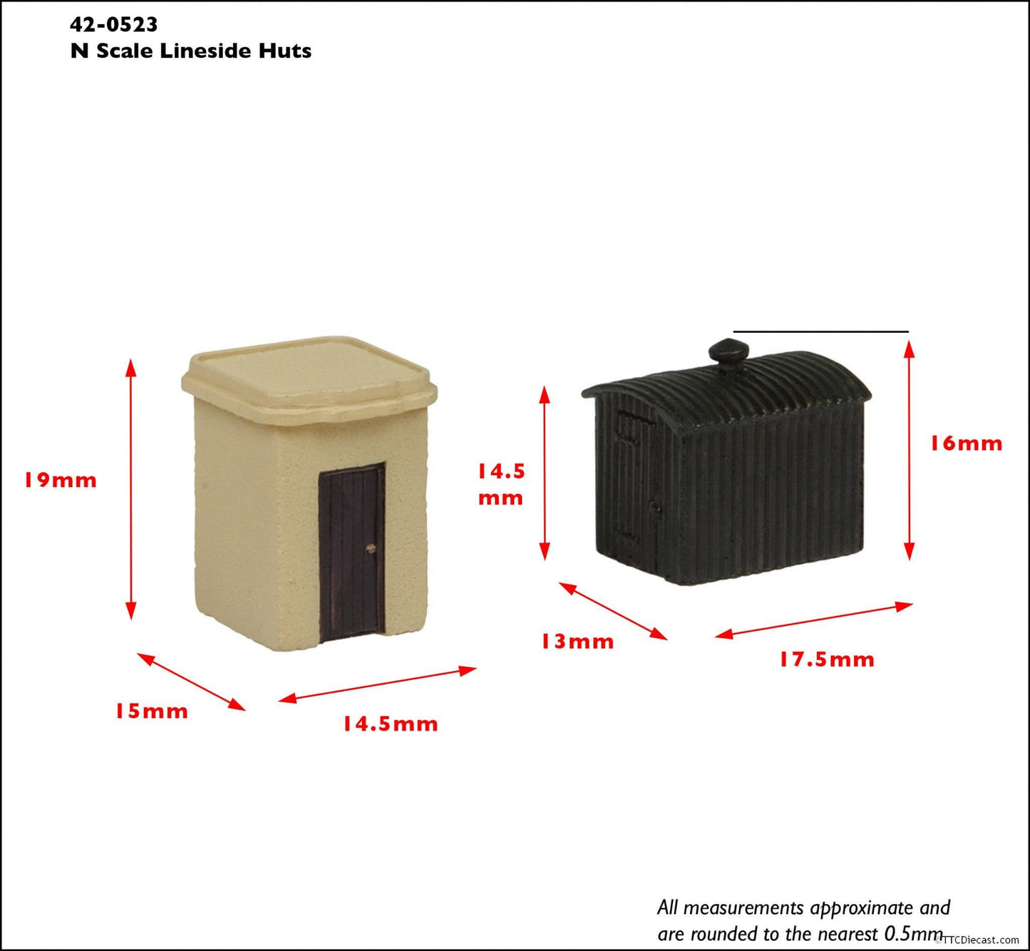 Scenecraft 42-0523 Lineside Huts (x2) - N Gauge