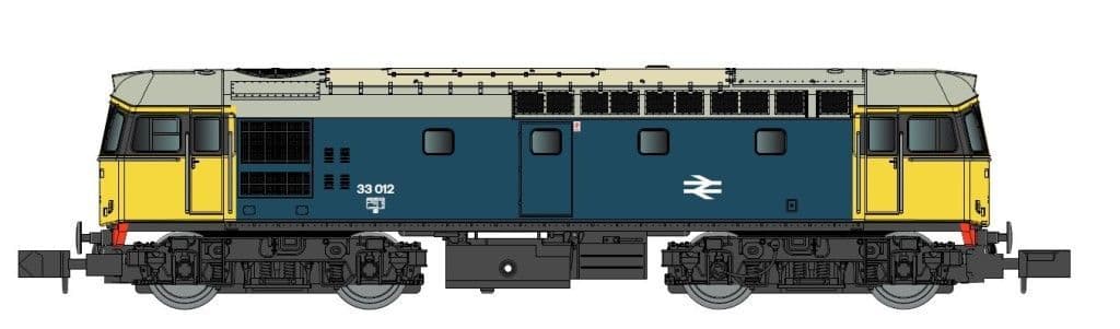 GM Collection GM2210604 Class 33 012 BR Blue w/Yellow & Black Cabs N Gauge - PRE ORDER £127.46