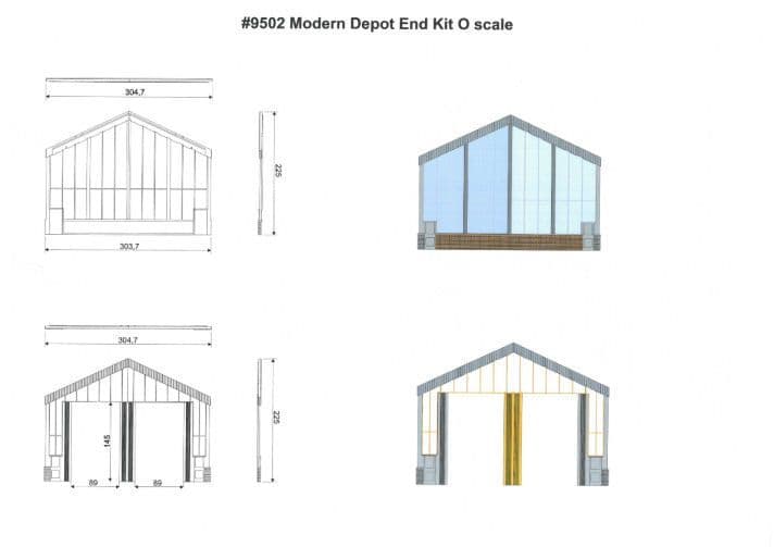 Heljan 03009502 Modern depot ends 2 x open and 1 x closed *LAST ONE*