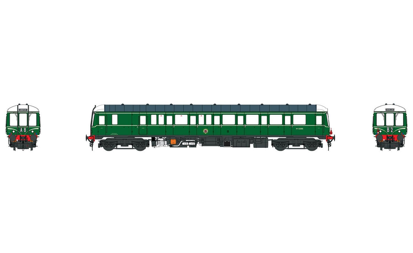 Heljan 1220 Class 122 Diesel Railcar W55000 BR Green W/Speed Whiskers * PRE ORDER £ 313.65 *