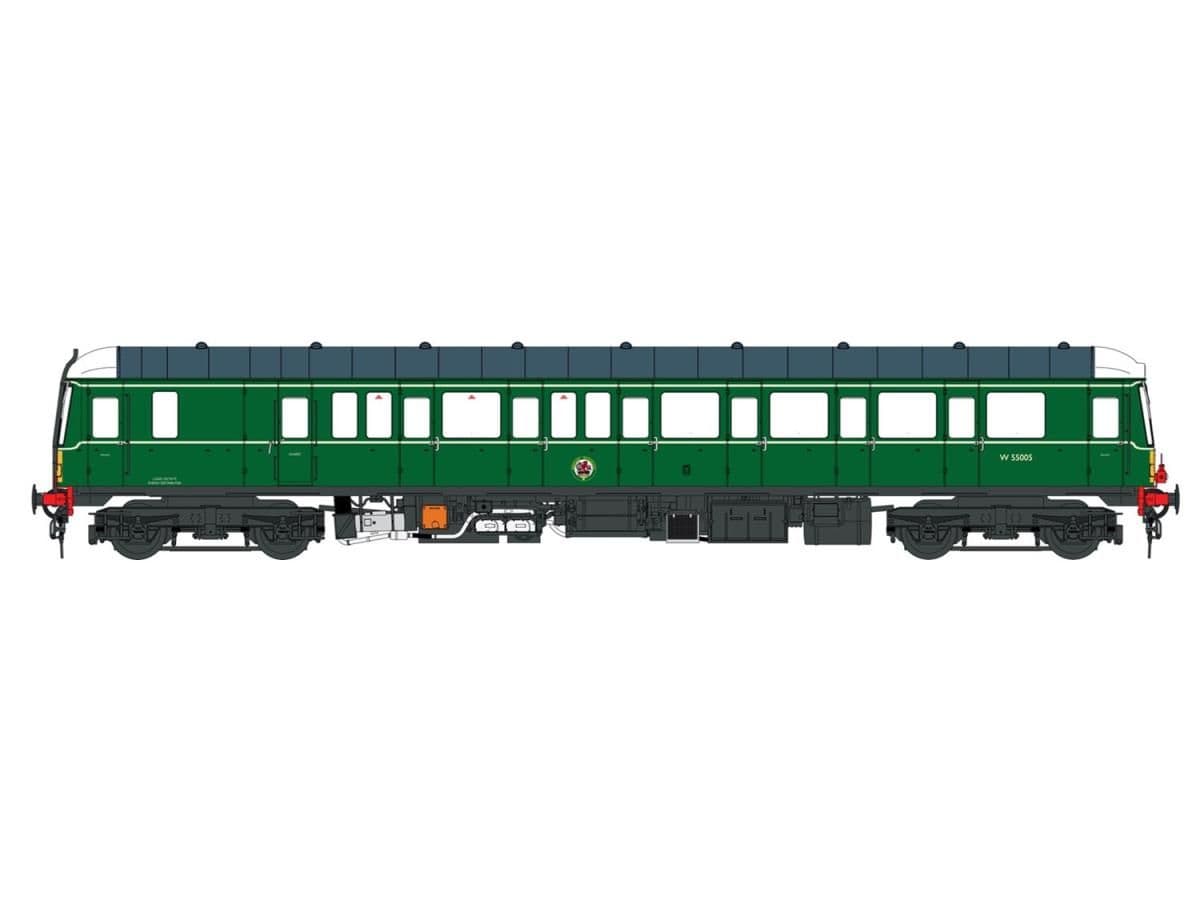 Heljan 1261 Class 122 M55005 BR Green w/Small Yellow Panels TT120 Scale *PRE ORDER £161.49*