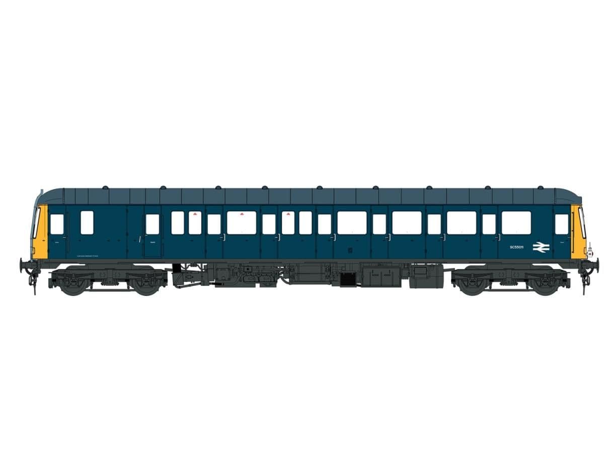 Heljan 1264 Class 122 Sc55011 BR Blue w/Full Yellow Ends TT120 Scale *PRE ORDER £161.49*