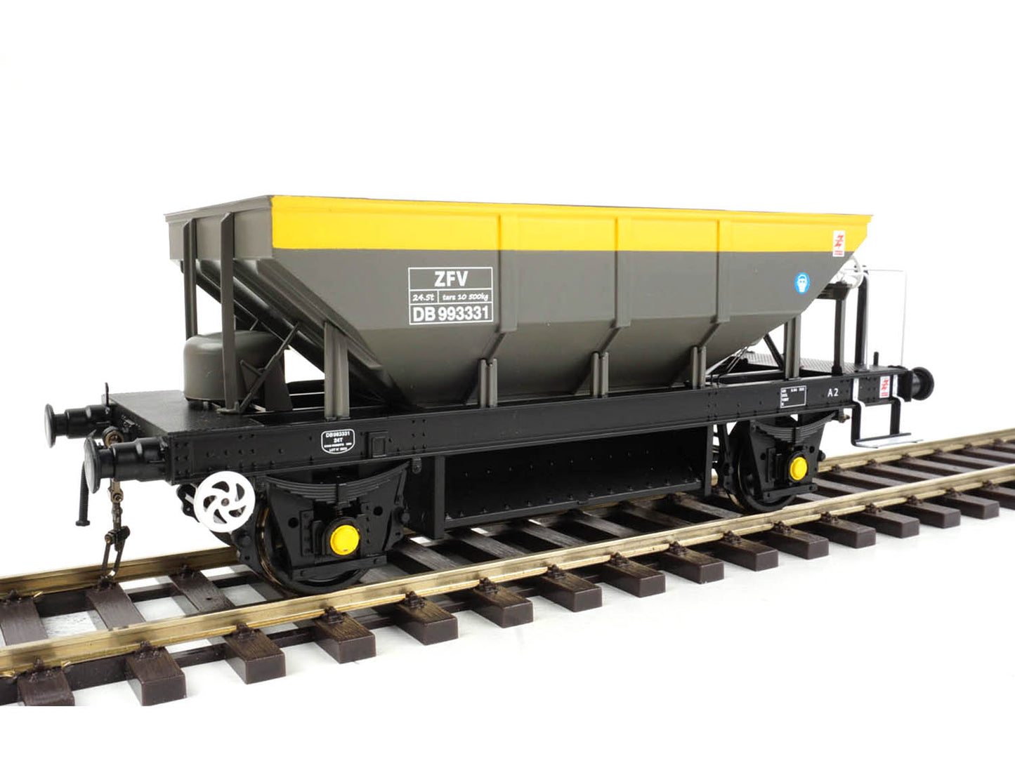 Heljan 4386 ZFV Dogfish Hopper BR Dutch Grey/Yellow DB993331 Weathered