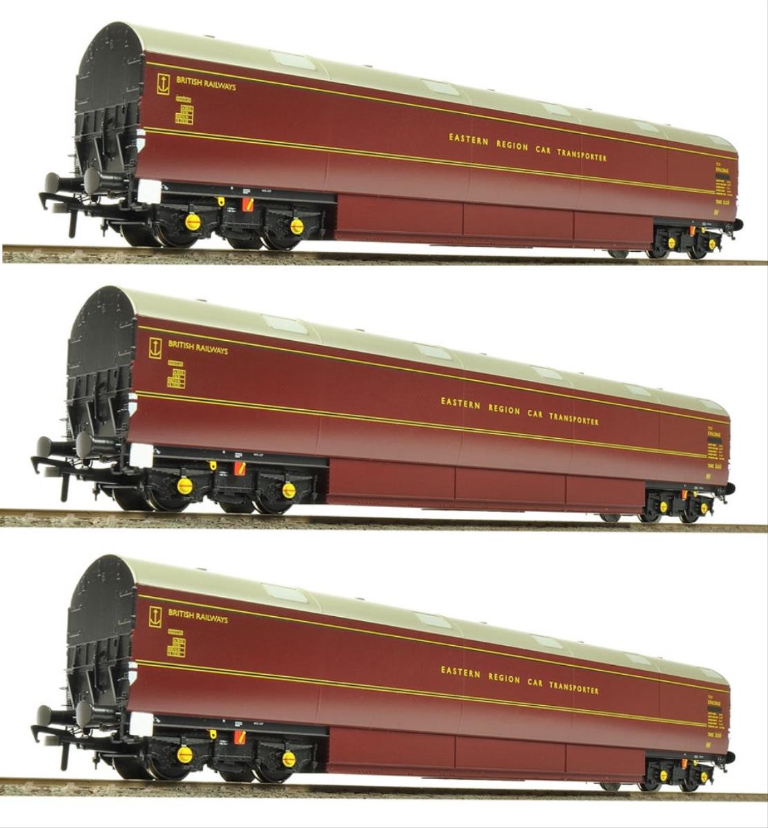 Heljan 9622 Newton Chambers Car Carrier Set BR Maroon E96287/291/294E, OO Gauge