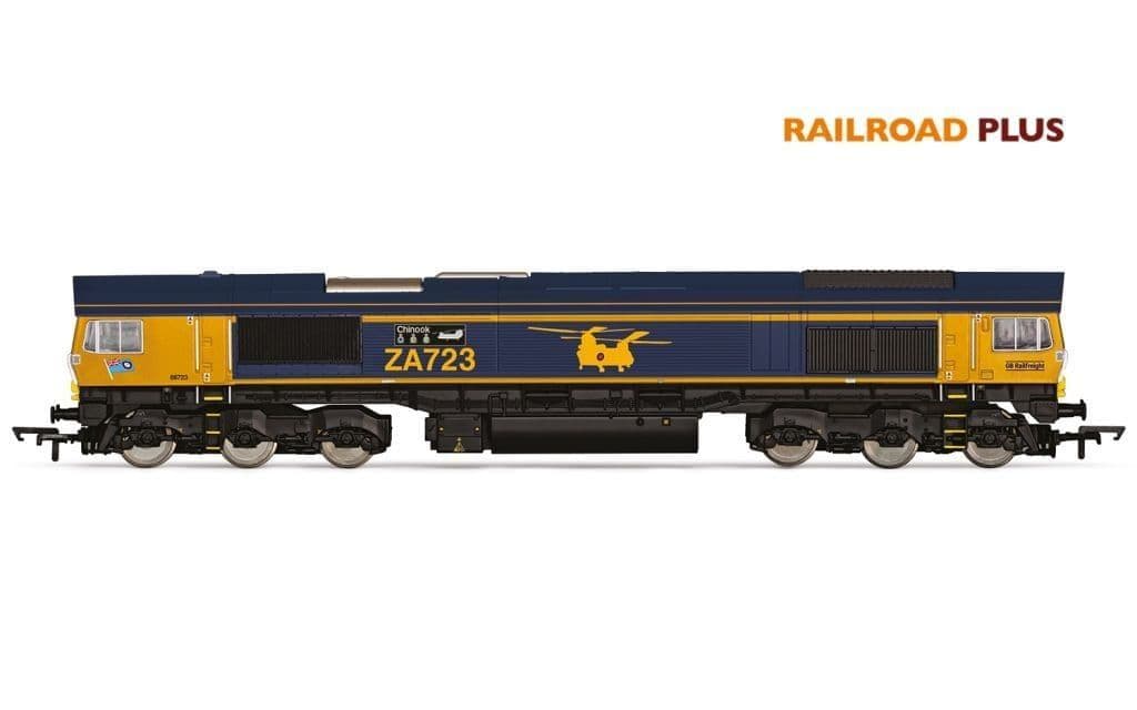 Hornby R30429 RailRoad Plus GBRf Class 66 Chinook 66723, OO Gauge