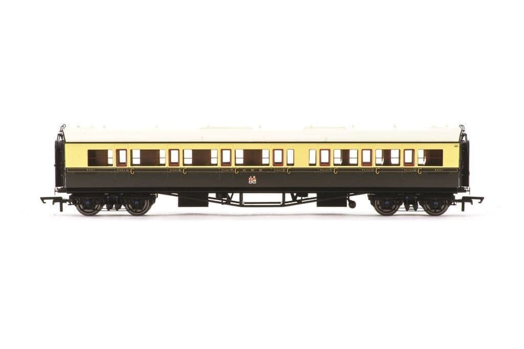 Hornby R40467 GWR Collet Coaches Corridor Composite LH 6521, OO Gauge