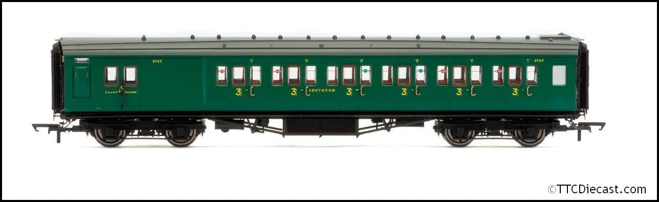 Hornby R4736 SR Maunsell 6 Compartment Third Class Brake Coach * LAST FEW *
