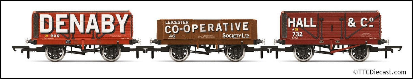 Hornby R60104 3 * Wagon Pack, Denaby Colliery, Leicester Co-Op, Hall & Co Era 3