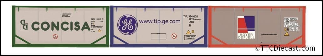 Hornby R60130 Concisa, TIP & Hoyer Container Pack 3 x 20 Tanktainers - Era 11, OO Gauge