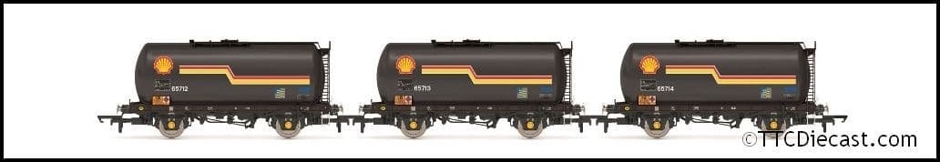 Hornby R60259 Shell, TTA Tank Wagon Triple Pack - Era 8 - OO Gauge