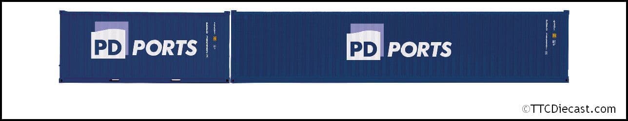 Hornby R6998 PD Ports, Container Pack, 1 x 40' and 1 x 20' Containers Era 11 OO Gauge *LAST FEW*