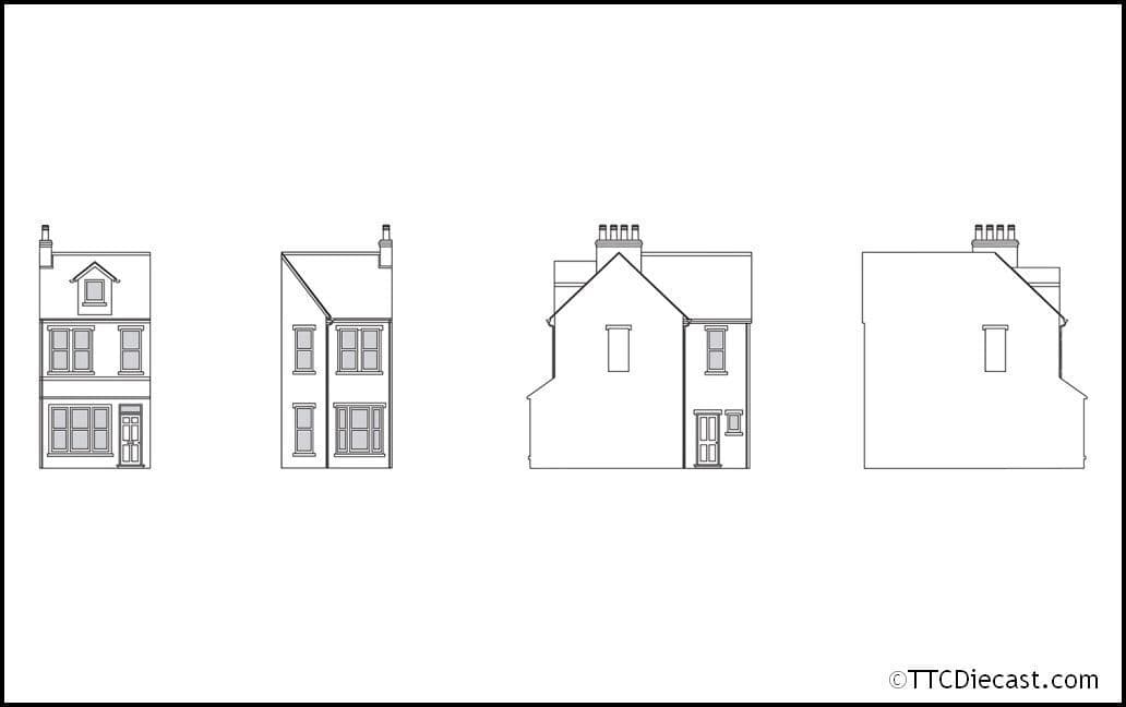 Hornby R7353 Victorian Terrace House Right Middle, OO Gauge