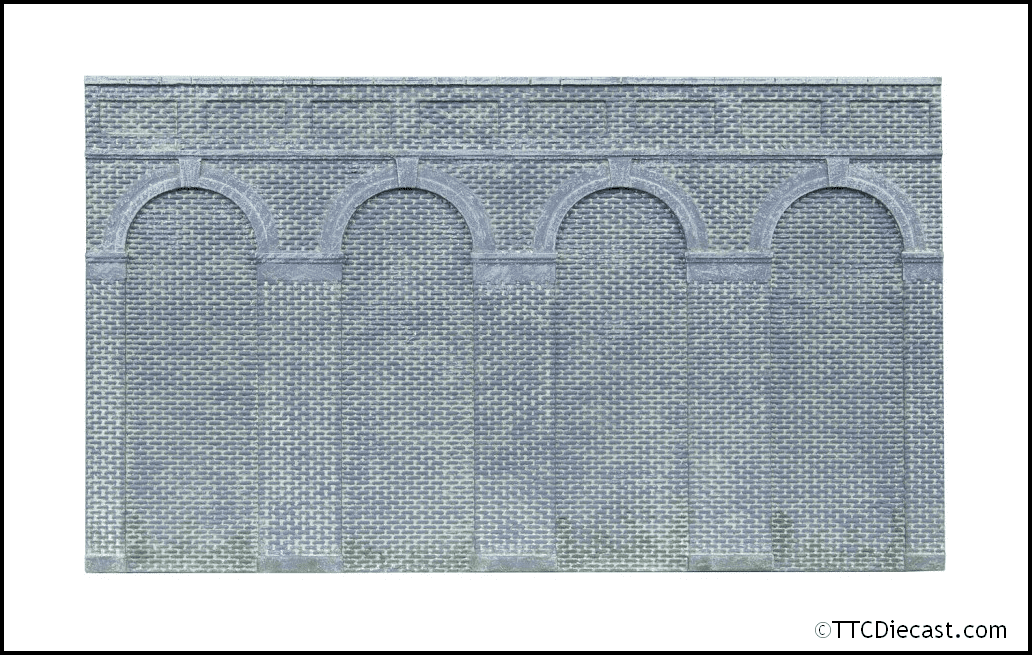 Hornby R7373 High Level Arched Retaining Walls x 2 - Engineers Blue Brick, OO Gauge