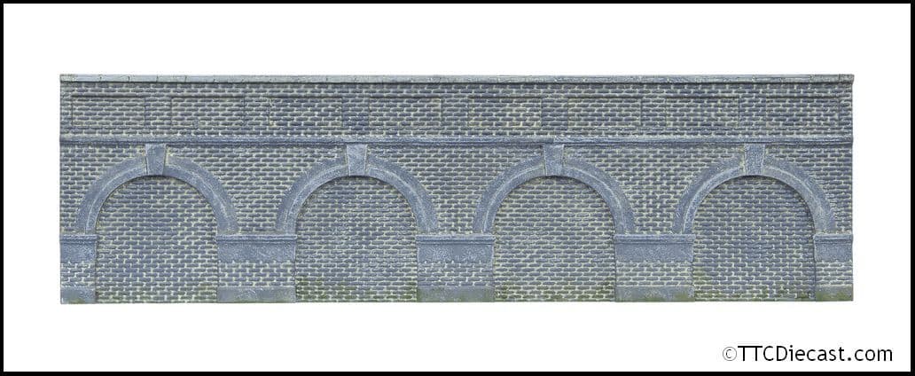 Hornby R7389 Low Level Arched Retaining Walls x2 - Engineers Blue Brick, OO Gauge