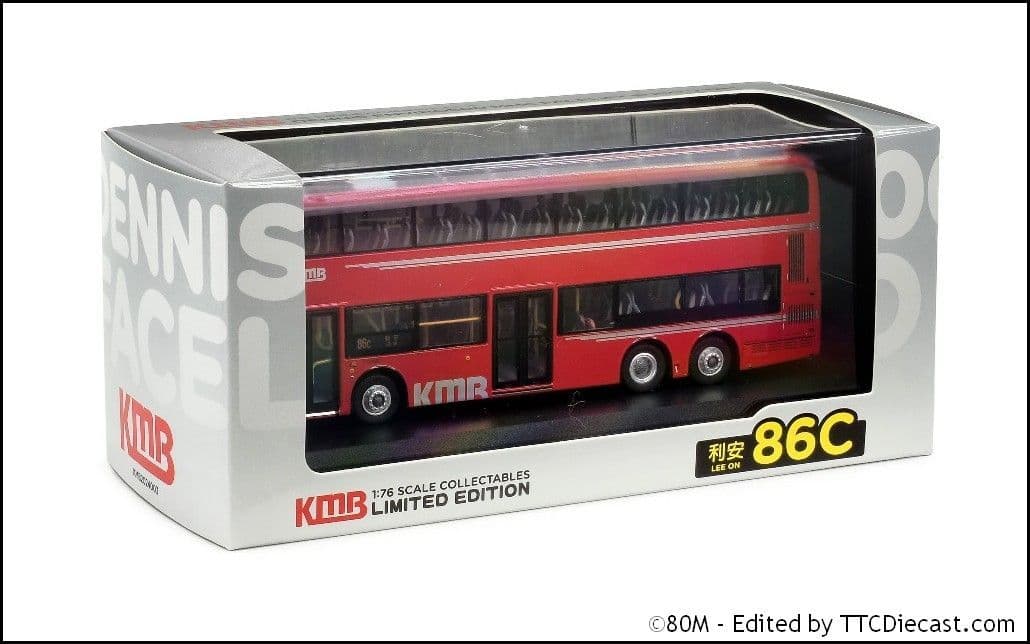 80m KMB2024003 KMB Kowloon Motor Bus Alexander Dennis Enviro500 facelift Rte 86c 1:76 Scale
