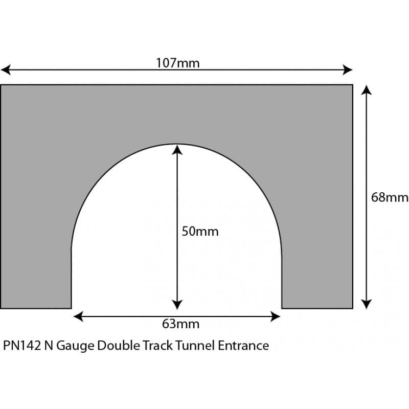 Metcalfe PN142 N Gauge Tunnel Entrance - Double Track