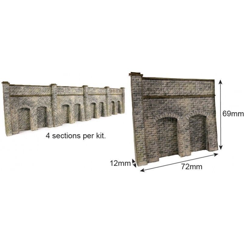 Metcalfe PN145 N Gauge Retaining Wall - Brick