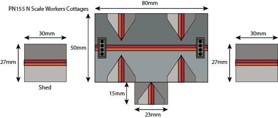 Metcalfe PN155 N Gauge Workers Cottages