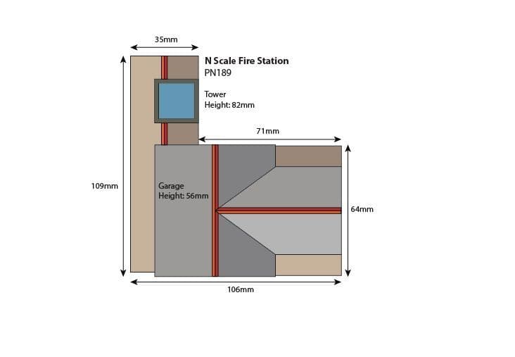 Metcalfe PN189 N Gauge Fire Station
