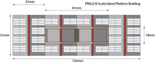 Metcalfe PN922 N Gauge Island Platform - Midi Kit