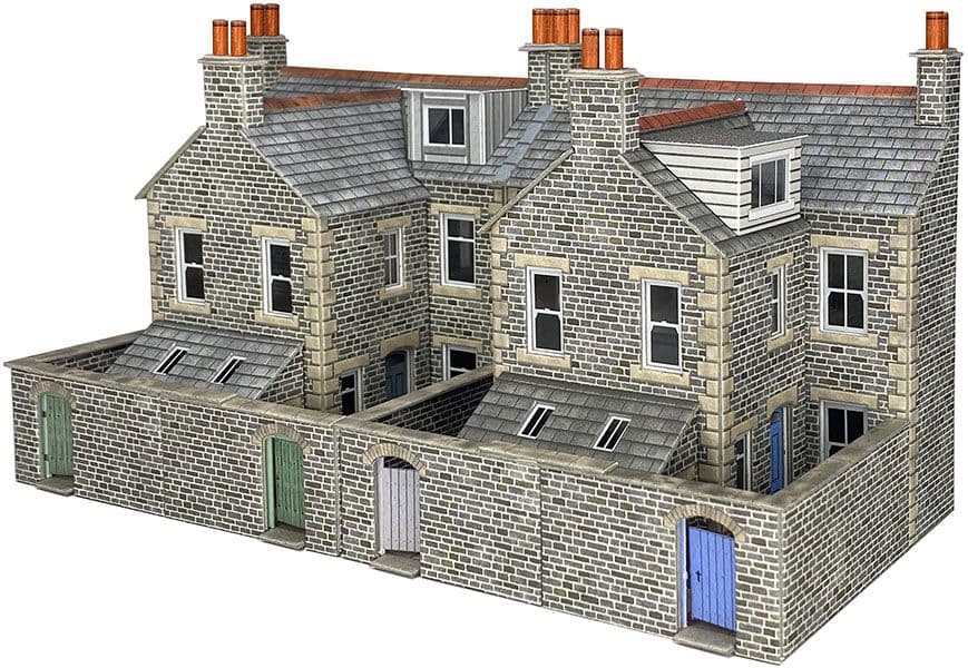 Metcalfe PO305 Terr House Backs - Stone OO Gauge