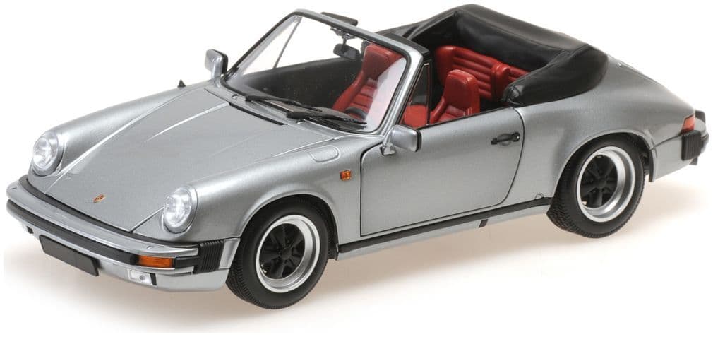 Minichamps 100 063034 Porsche 911 Carrera 3.2 Cabriolet 1983, Grey Metallic 1:18 Scale *PRE ORDER £178.49*