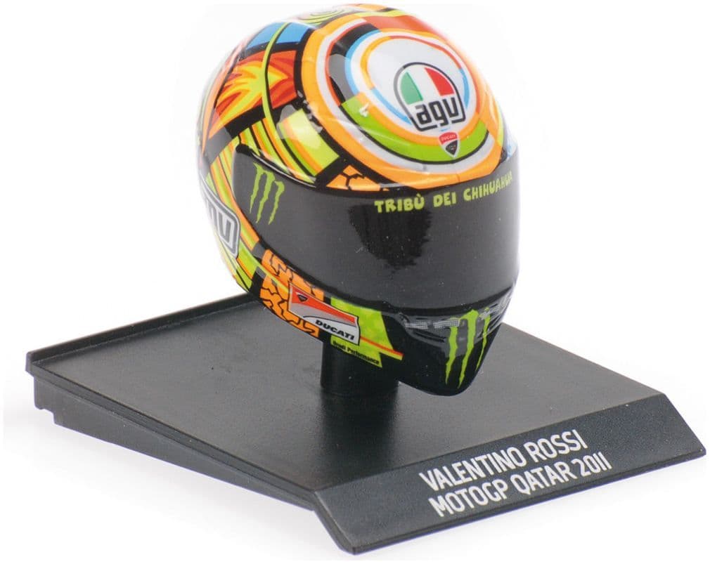 Minichamps 315 110056 Helmet, Valentino Rossi 2011 Motogp Qatar 1:10 Scale *PRE ORDER £14.44*