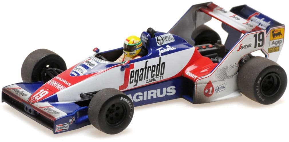 Minichamps 540 843339 Toleman Hart Tg183B, Dirty Version 1984 A. Senna 2nd Brazilian Gp 1:43 Scale *PRE ORDER £76.49*