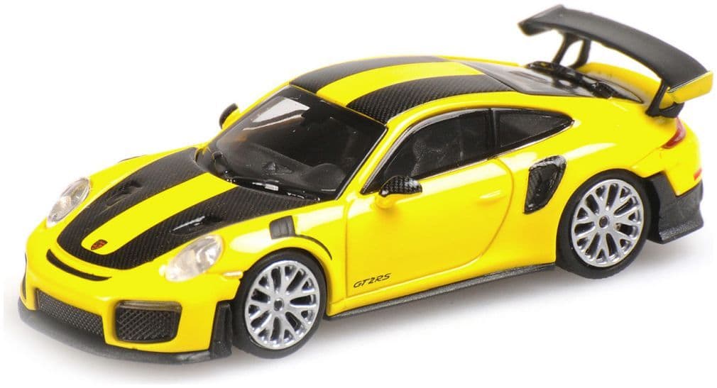 Minichamps 870 068128 Porsche 911 Gt2 Rs 2018, Yellow W/ Carbon Stripes 1:87 Scale *PRE ORDER £17.84*