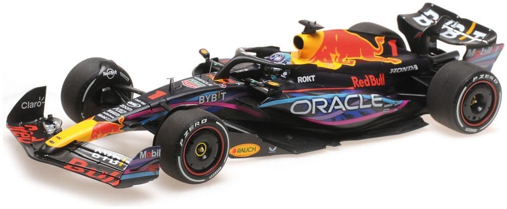 Minichamps 110 230501 Oracle Red Bull Racing RB19 Max Verstappen 1st Miami GP 2023 1/18 Scale