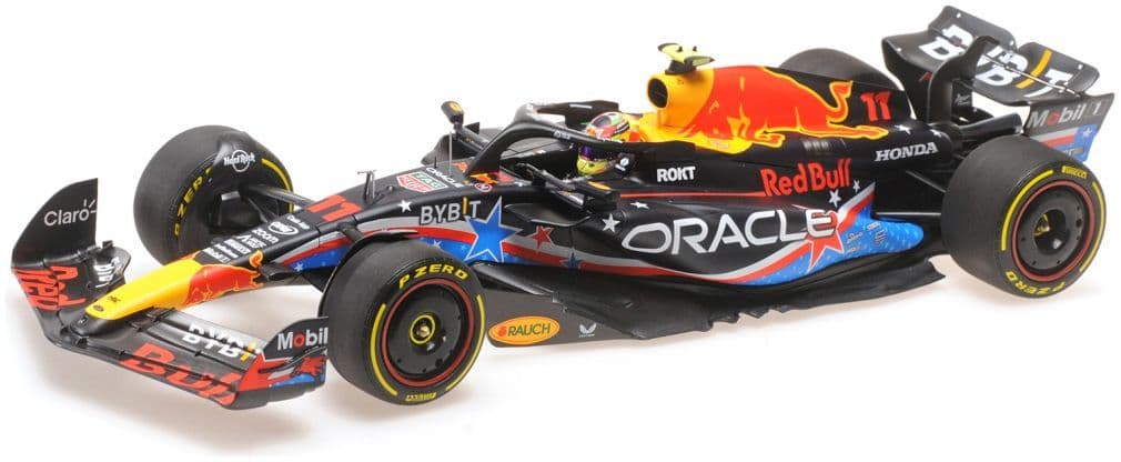 Minichamps 110 231911 Oracle Red Bull Racing RB19 Sergio Perez Austin GP 2023 1/18 Scale