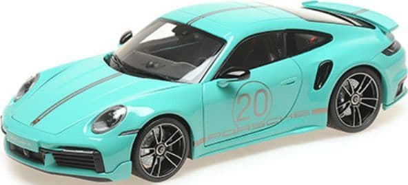 Minichamps 113 069077 Porsche 911 (992) Turbo S Coupe Sport Design 2021 Green (Opening Parts)