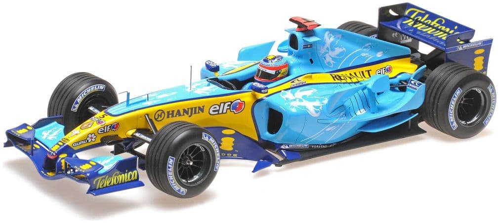 Minichamps 117 051105 Renault F1 Team R25 Fernando Alonso Winner British GP 2005 1/18 Scale