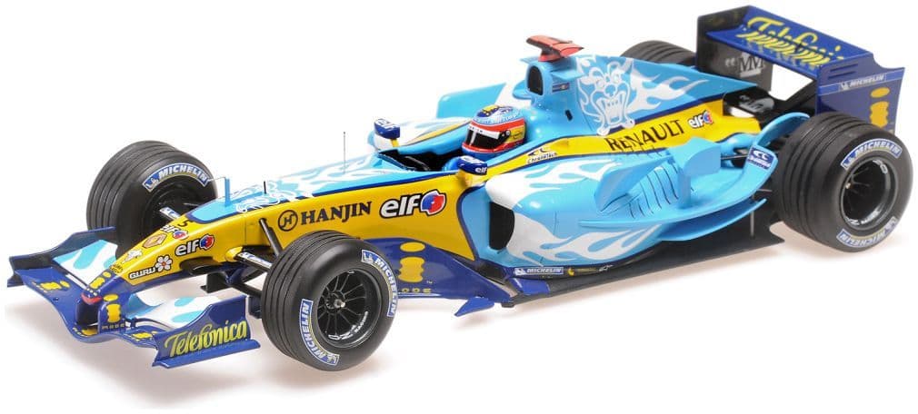 Minichamps 117 051605 Renault F1 Team R25 Fernando Alonso Winner Belgian GP 2005 1/18 Scale