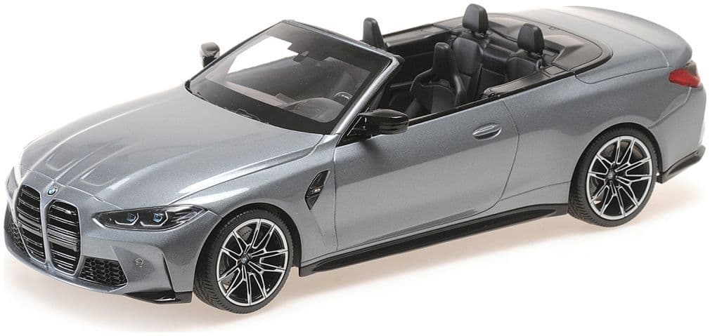 Minichamps 155 021034 BMW M4 Cabriolet 2020 Grey Metallic (Sealed Body) 1/18 Scale PRE ORDER