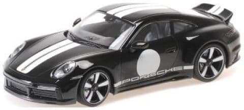 Minichamps 155 062000 Porsche 911 (992) Sport Classic 2022 Black w/Stripe (Sealed Body) 1/18